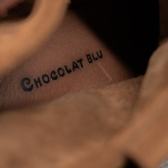 Chocolat Blu Brown Suede Ankle Boots Decorative Braided Straps Buckles Size 8.5 - Picture 5 of 7